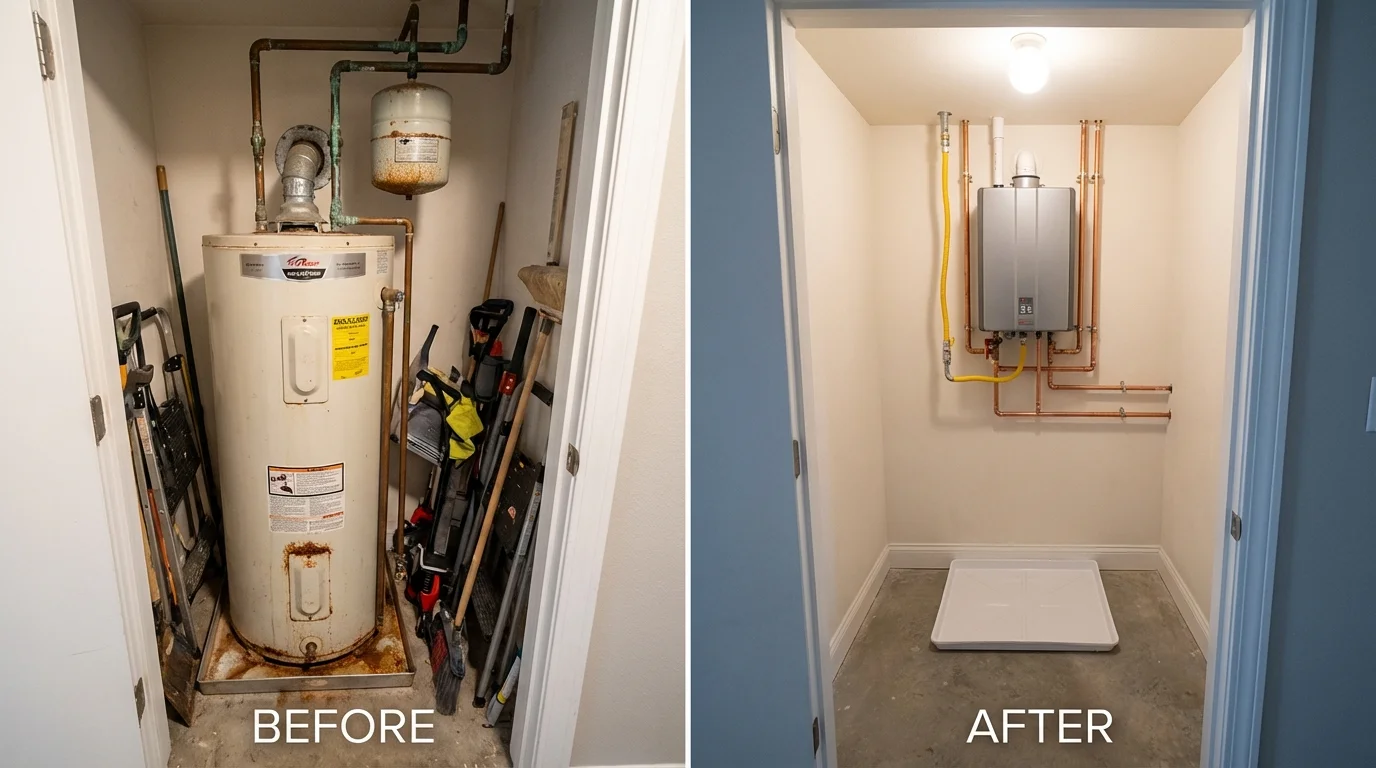 Tank water heater versus wall-mounted tankless unit comparison for Niverville, NY homeowners